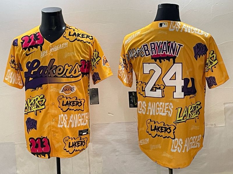 Men Los Angeles Lakers Nike 24 Bryant yellow NBA 2025 Jersey style 04